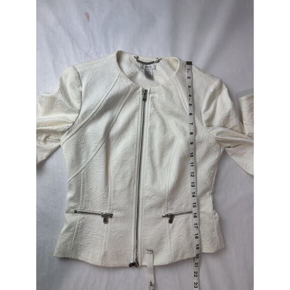 Y2k 2010 Cache Brocade Jacquard Floral Pantsuit Set Cream Zipper Blazer 0 Pant 4 - Picture 8 of 16